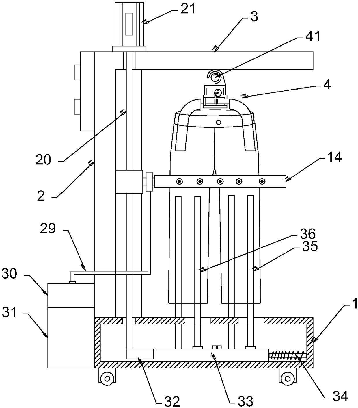 Domestic vapor ironing device for clothes