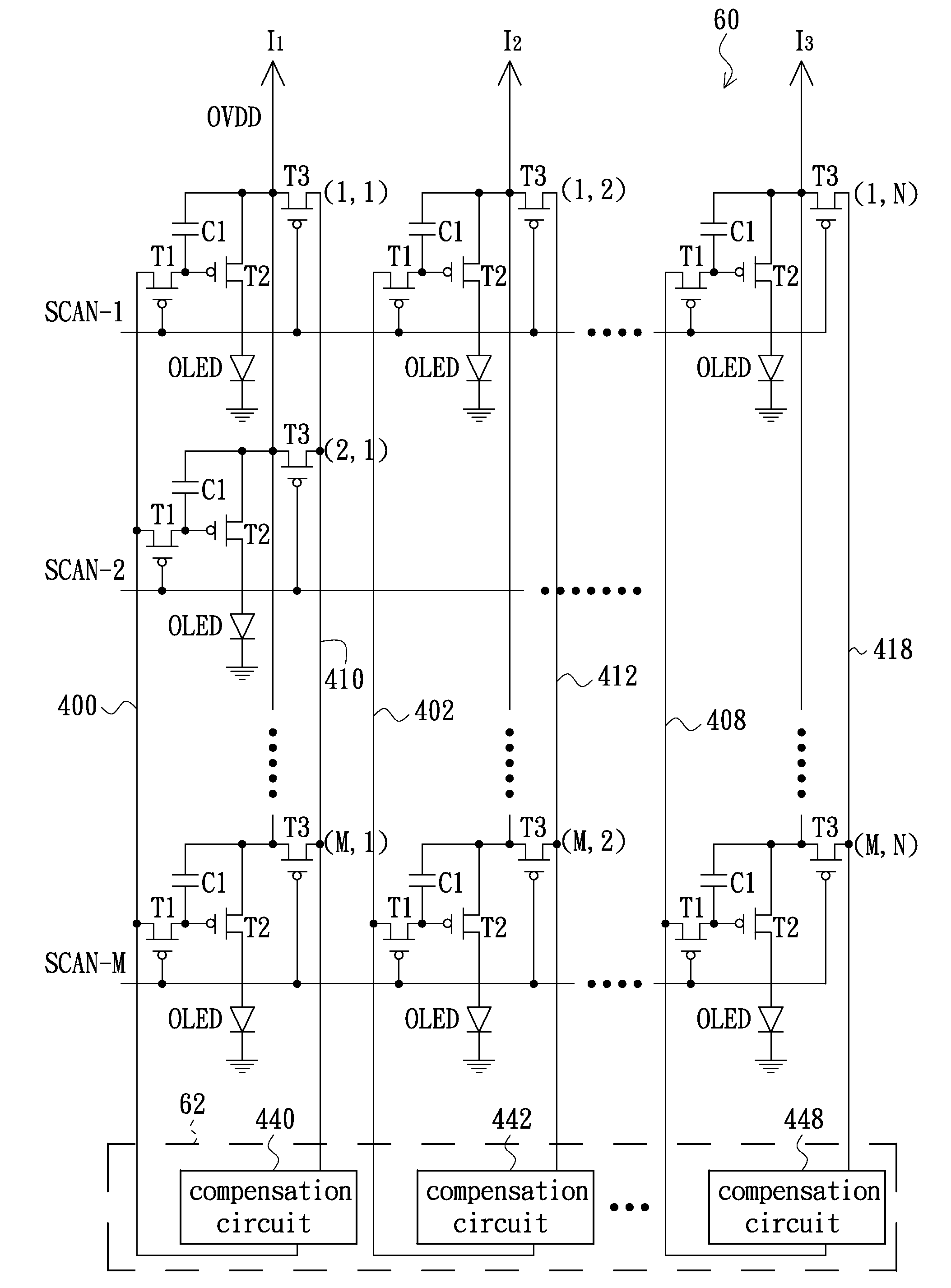 Pixel circuit and display panel with ir-drop compensation function