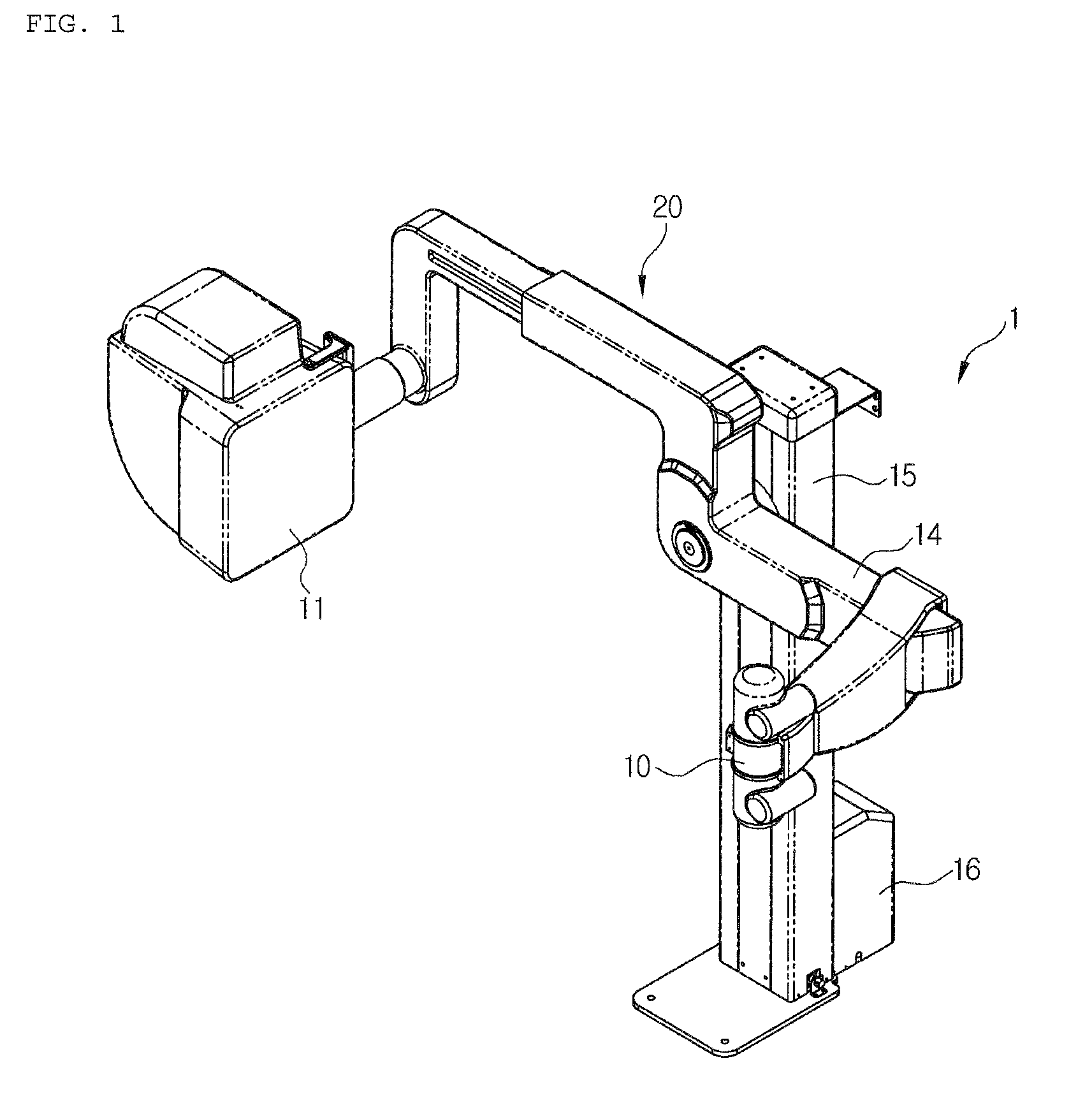 Medical diagnostic apparatus with length-adjustable arm structure