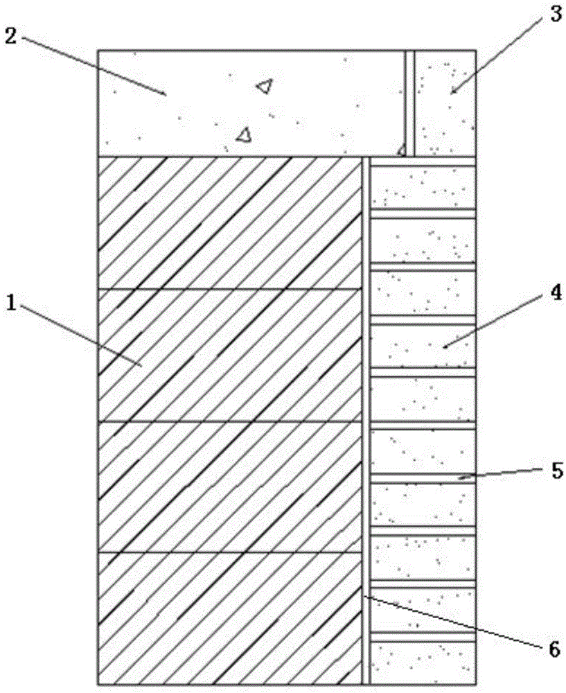 Construction method for hiding ring beam in wall built with heat-insulating building blocks and shale ganged bricks