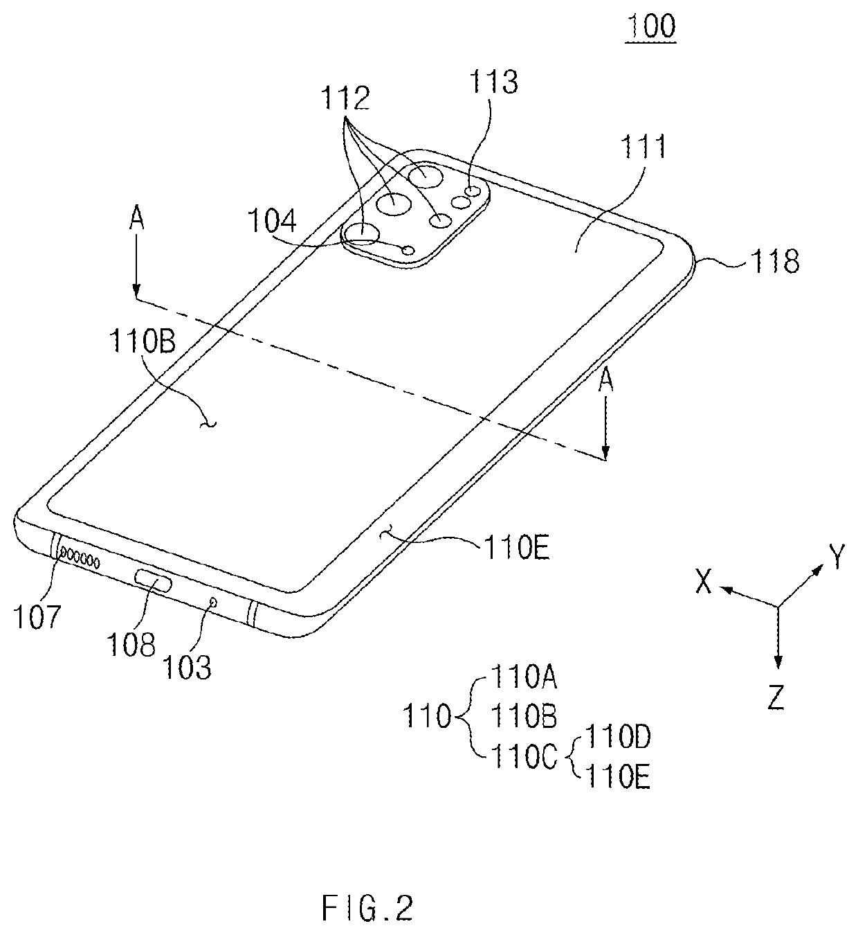 Electronic device including battery