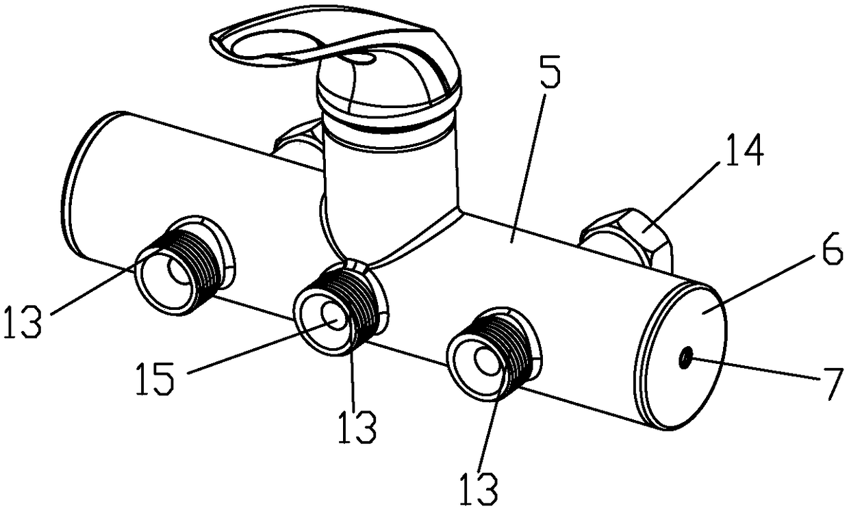 A multifunctional water mixing valve with an electric partition wall