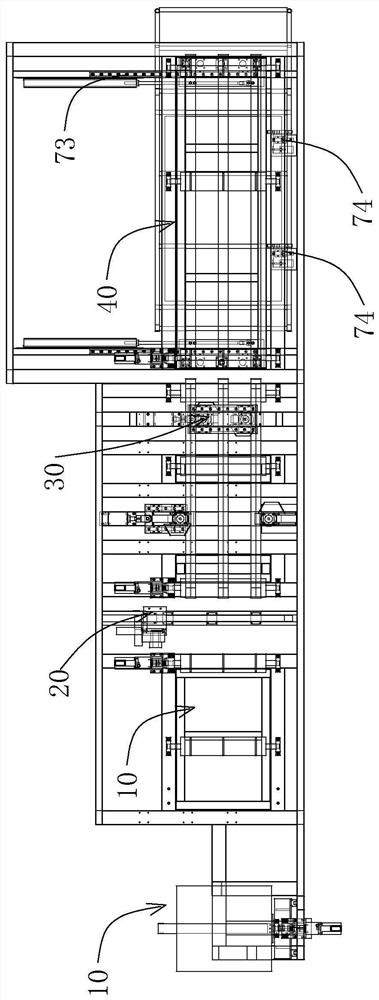 Automatic assembly line for producing filter material pressing buckles of railway motor train unit