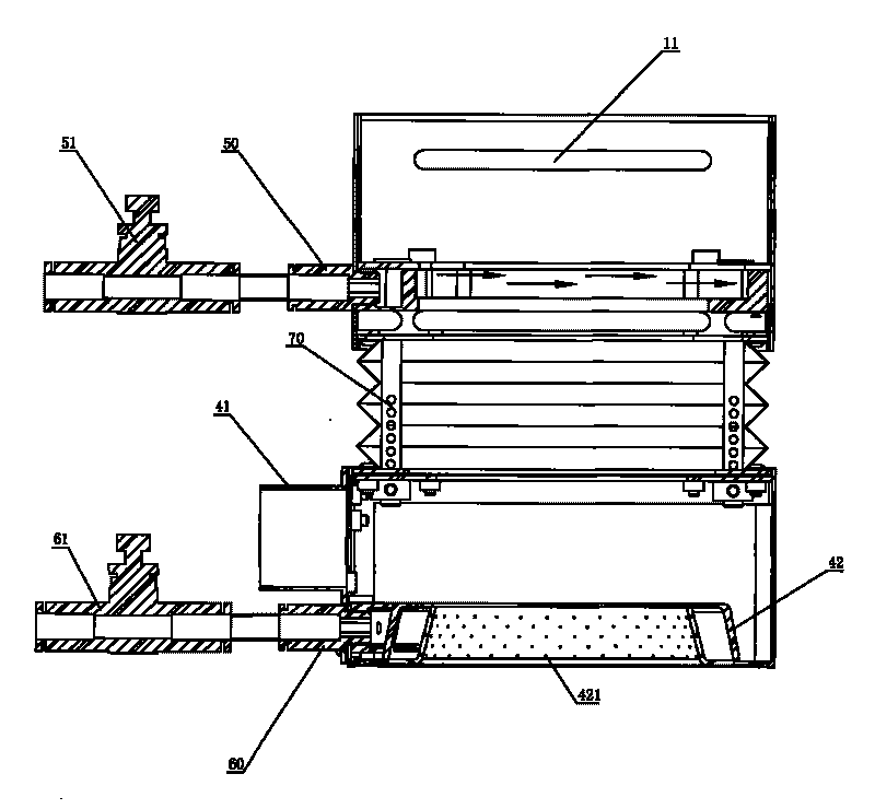 Integrated device for dust adsorption and air-entrapping