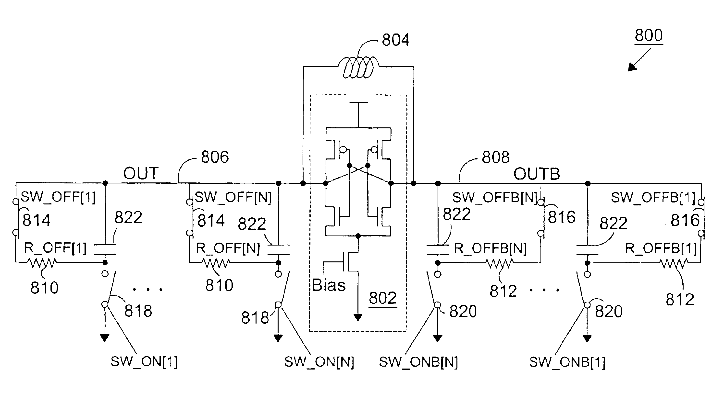 LC oscillator with wide tuning range and low phase noise
