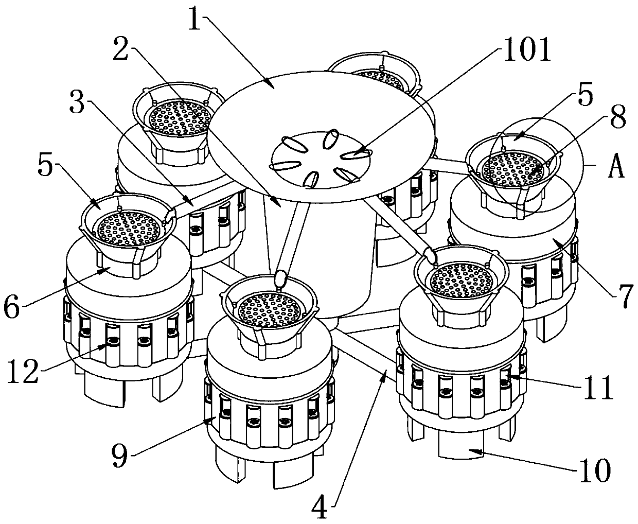 Rainwater collection pretreatment device for pond culture