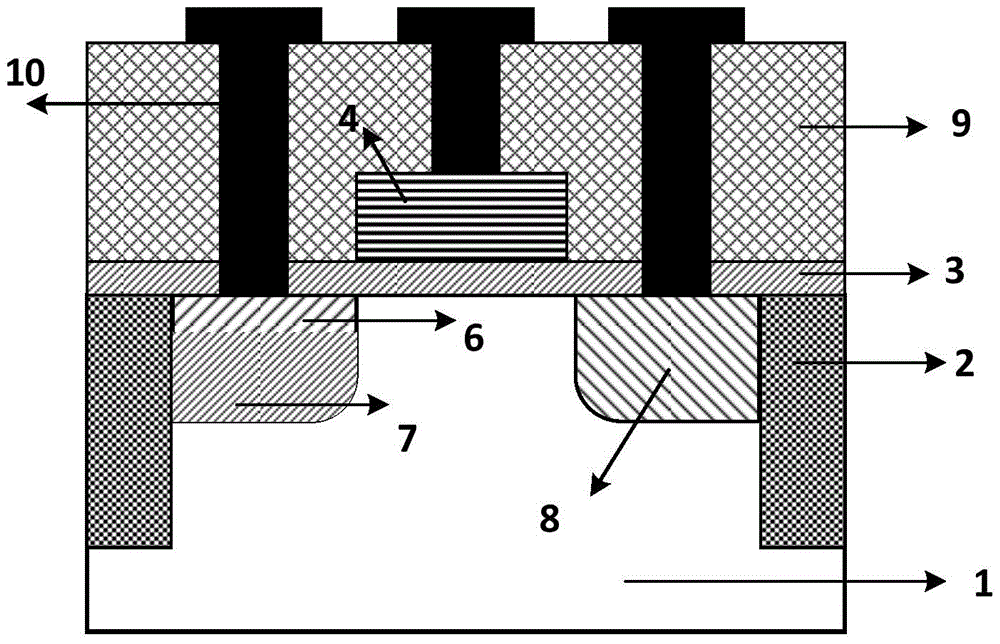 Tunneling Field Effect Transistor with Suppressed Output Nonlinear Turn-on and Preparation Method