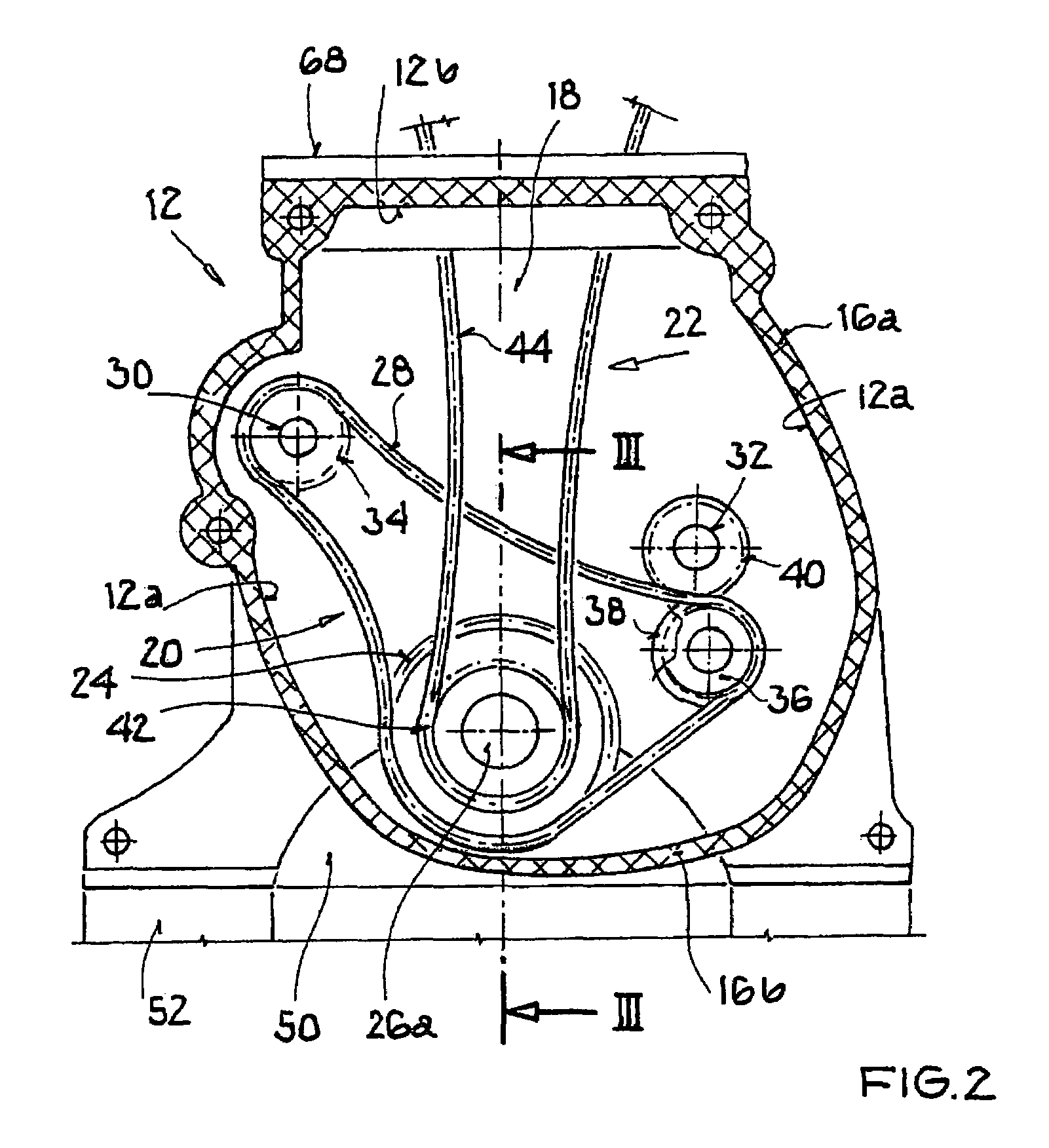 Arrangement of a timing case cover