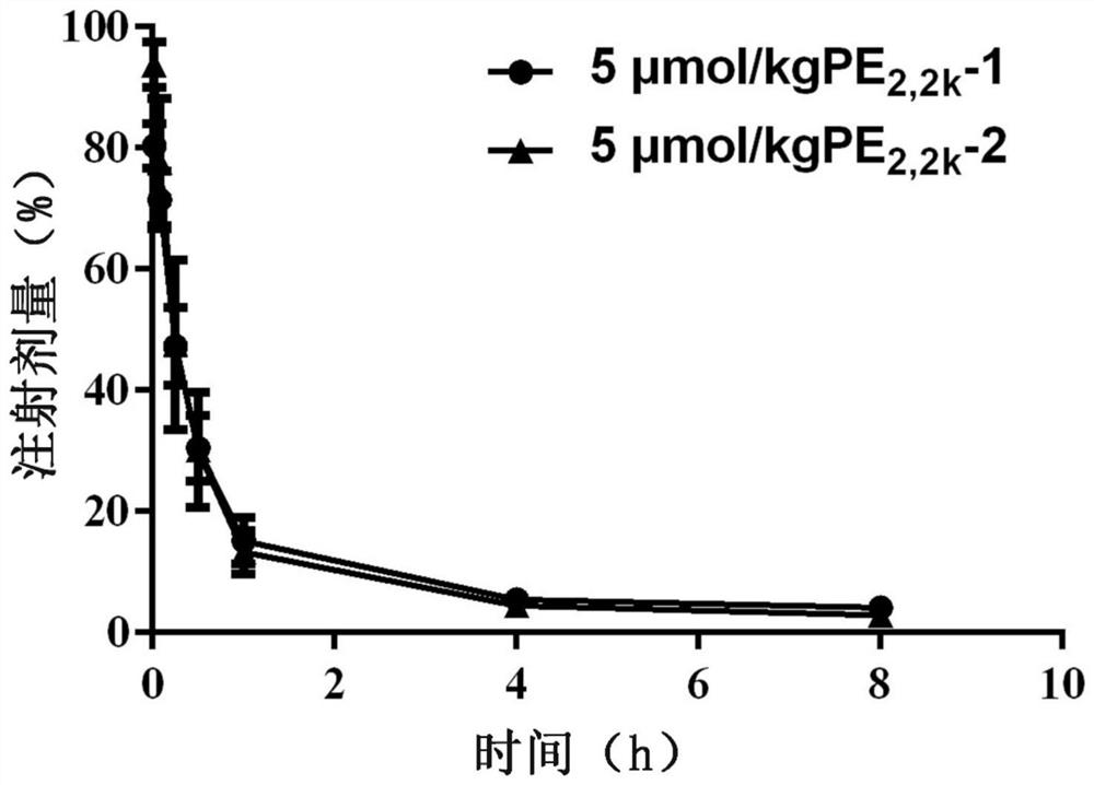 PEG2, n-lipid derivative modified nano-carrier, preparation method and application