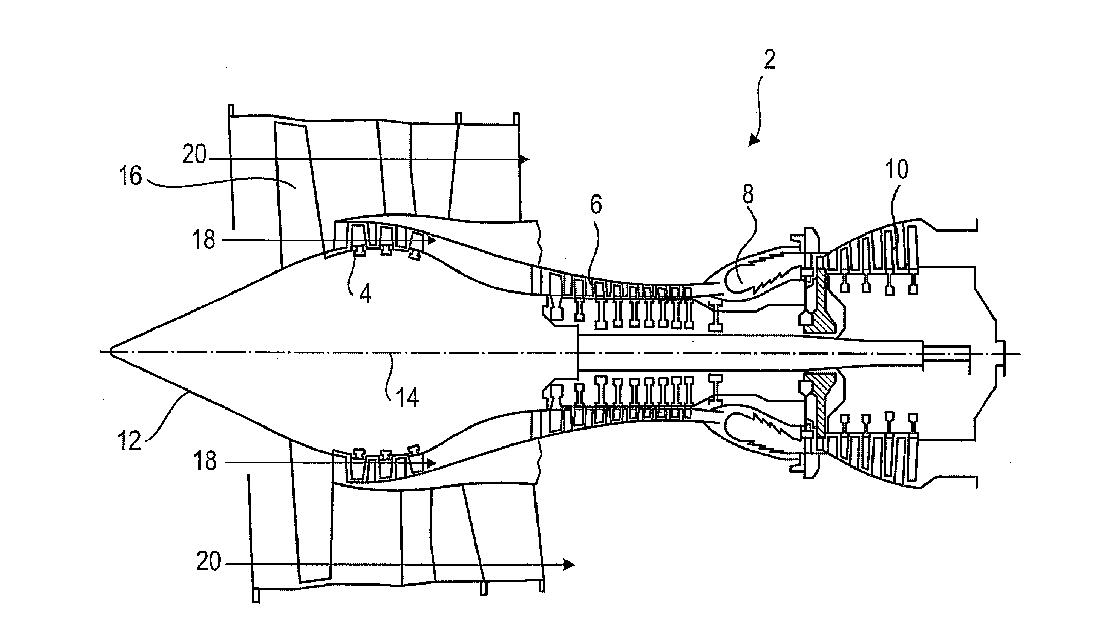 Axial Turbomachine Stator with Segmented Inner Shell