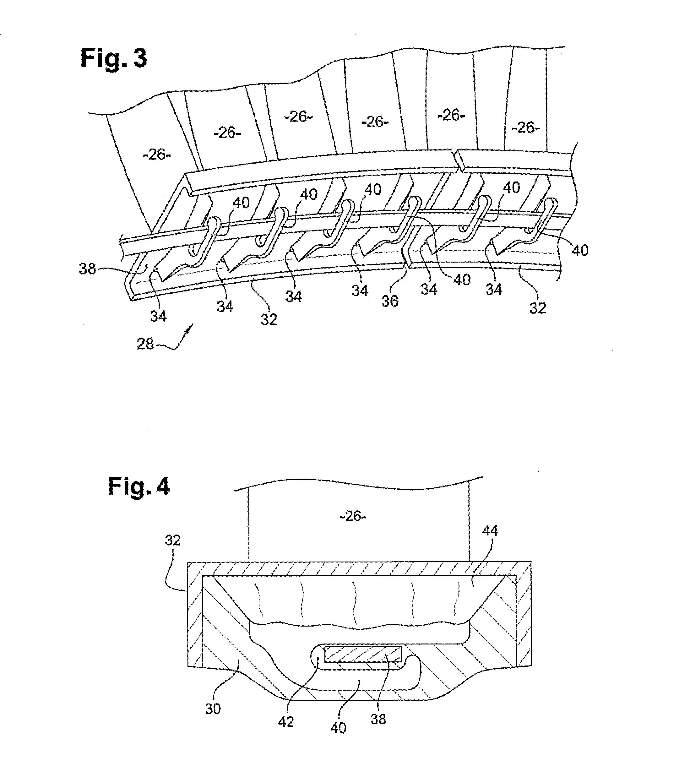 Axial Turbomachine Stator with Segmented Inner Shell