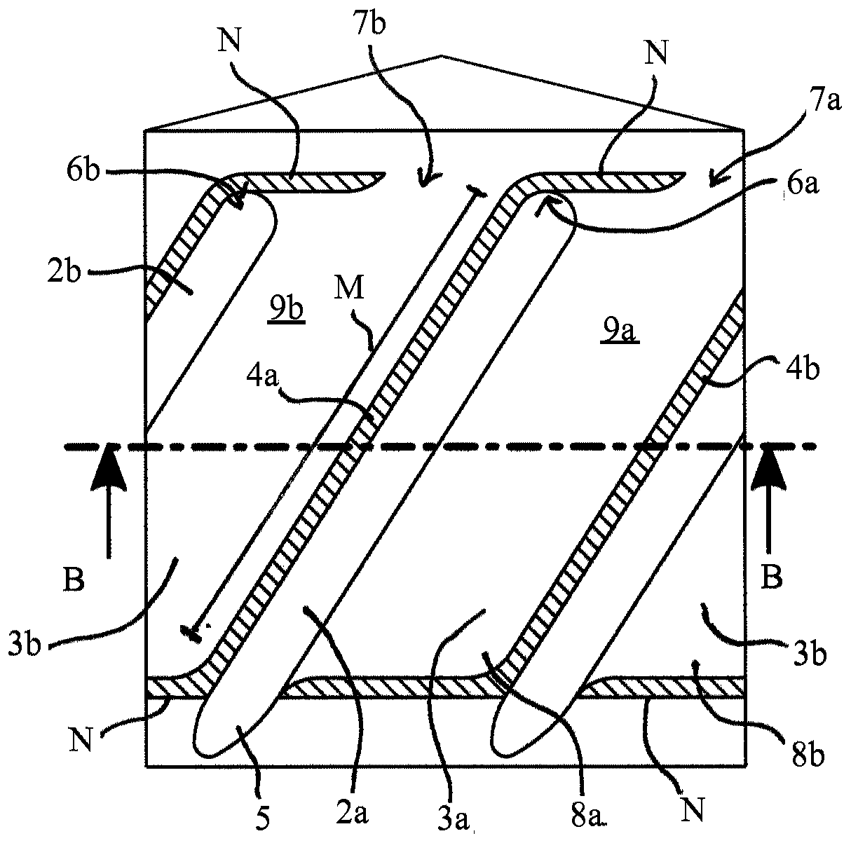 Shearing part for plasticising screw