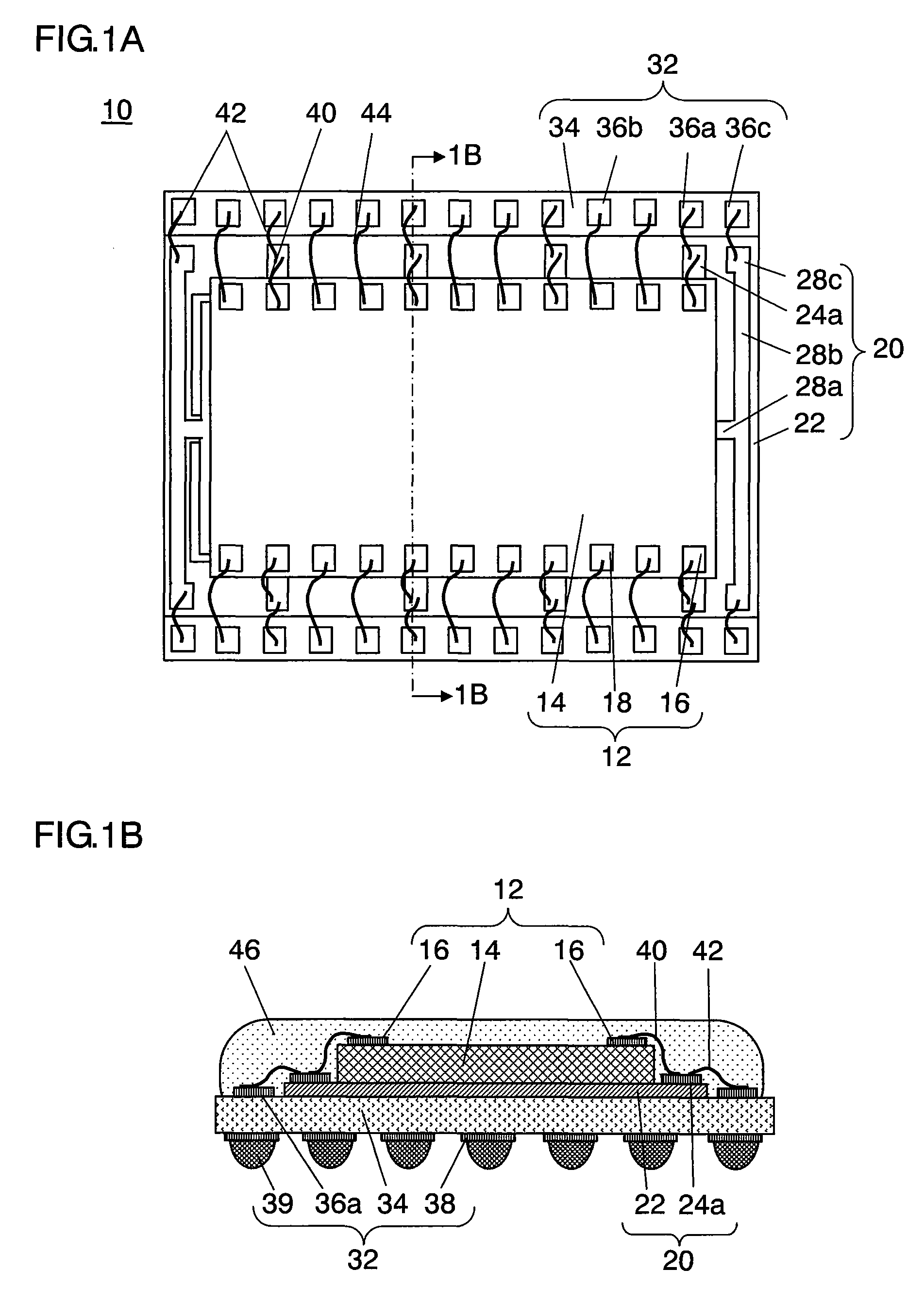 Semiconductor device having a mounting substrate with a capacitor interposed therebetween