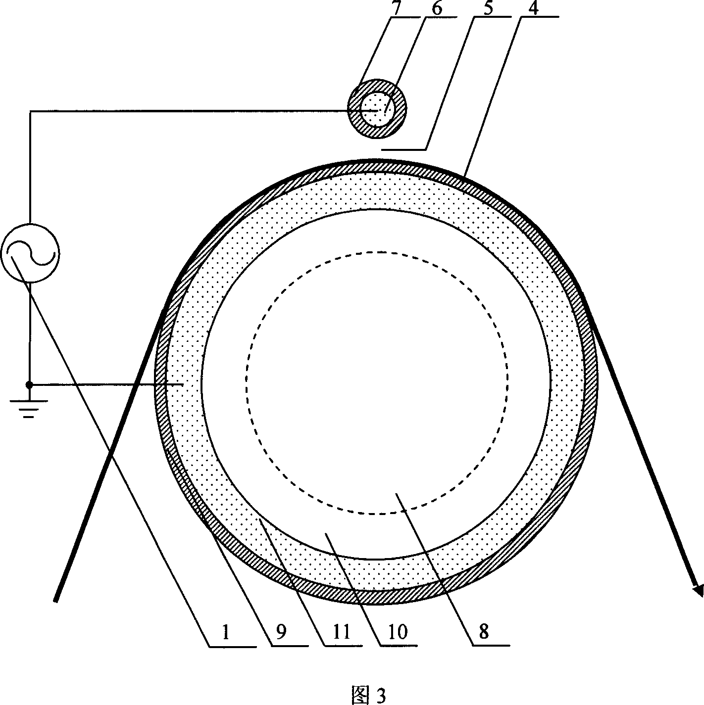 Textile and non-woven cloth plasma surface treating device