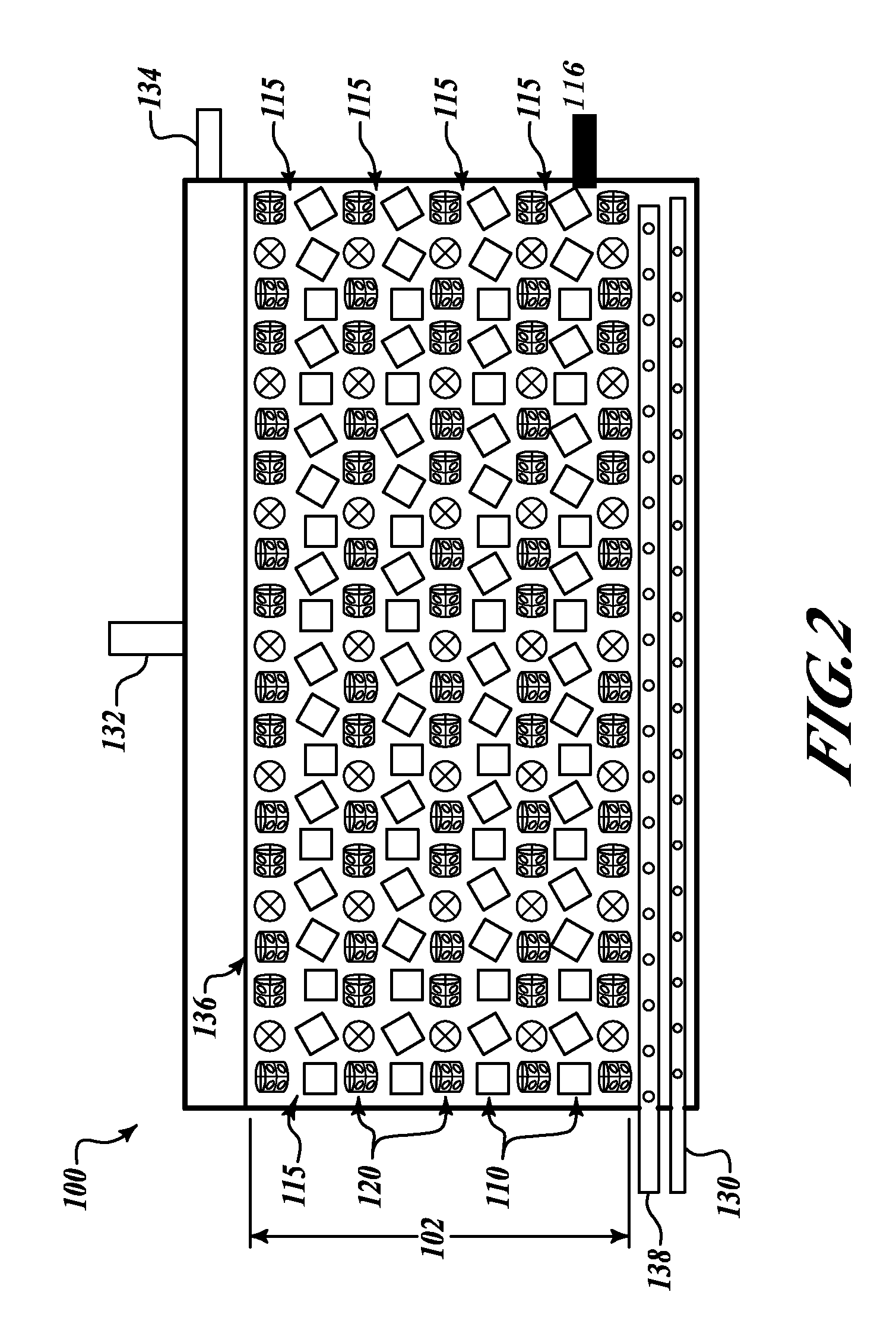 Process reactor with layered packed bed