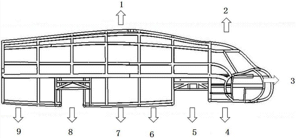 Low wind resistance passenger car frame structure imitating monachus tropicalis and design method thereof