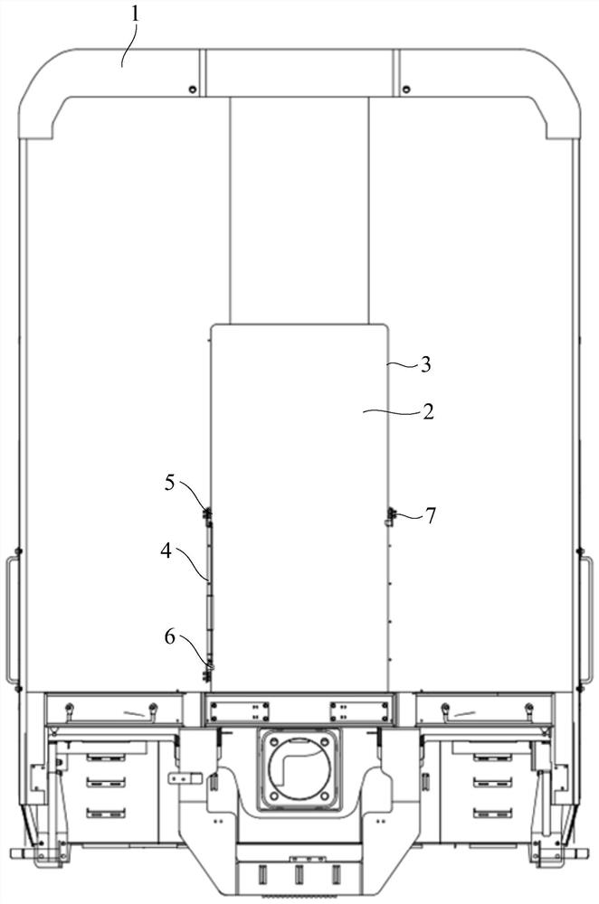 Railway vehicle and safety handrail thereof