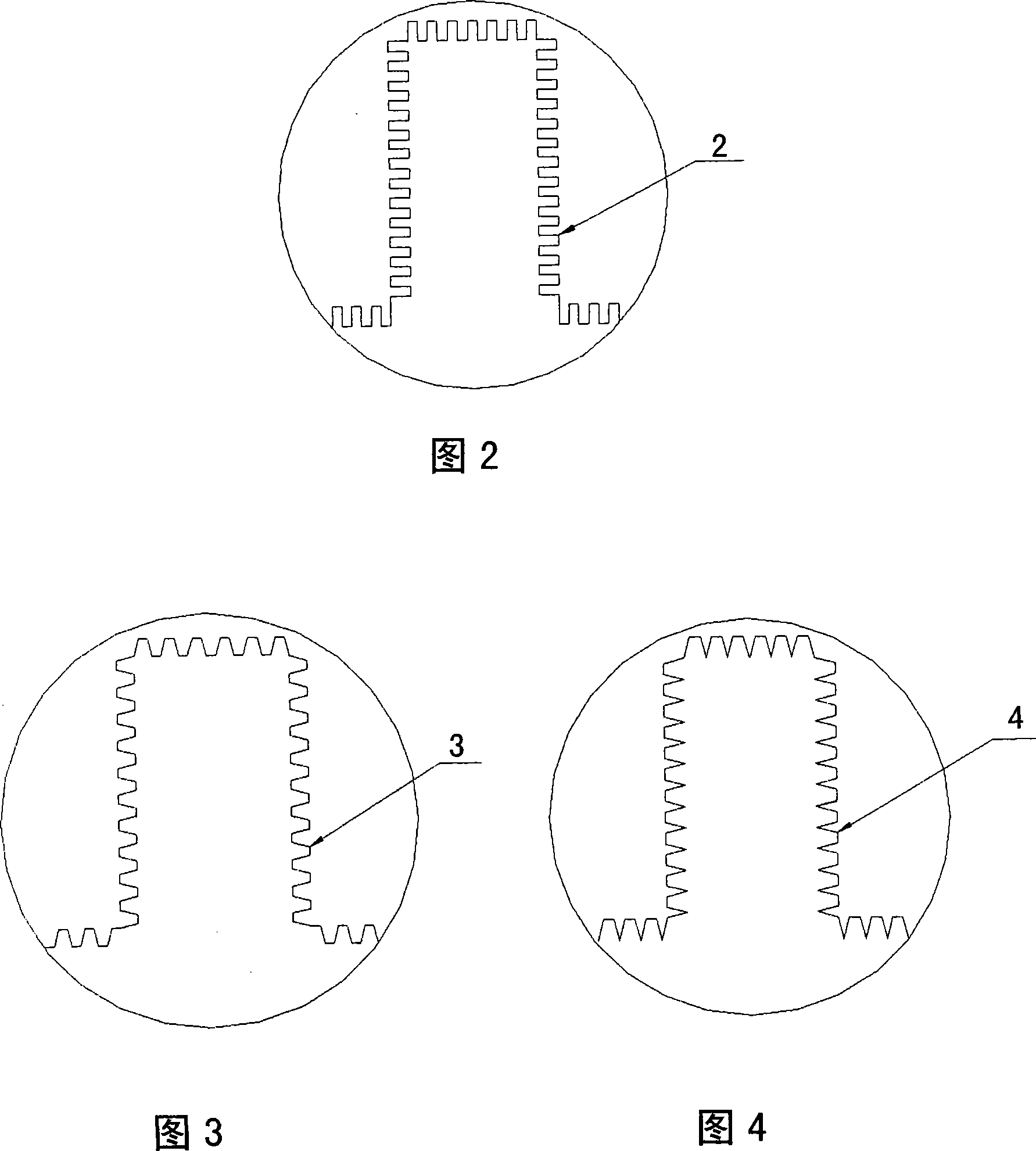 Straight-fin heat expansion reinforced structure minuteness scale composite phase-change heat fetching method and apparatus