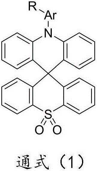 Acridine cyclo-thiaxanthene sulfone derivative as well as preparation method and application thereof
