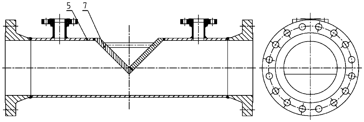 High-pressure wedge type flowmeter for integrally forged wedge block