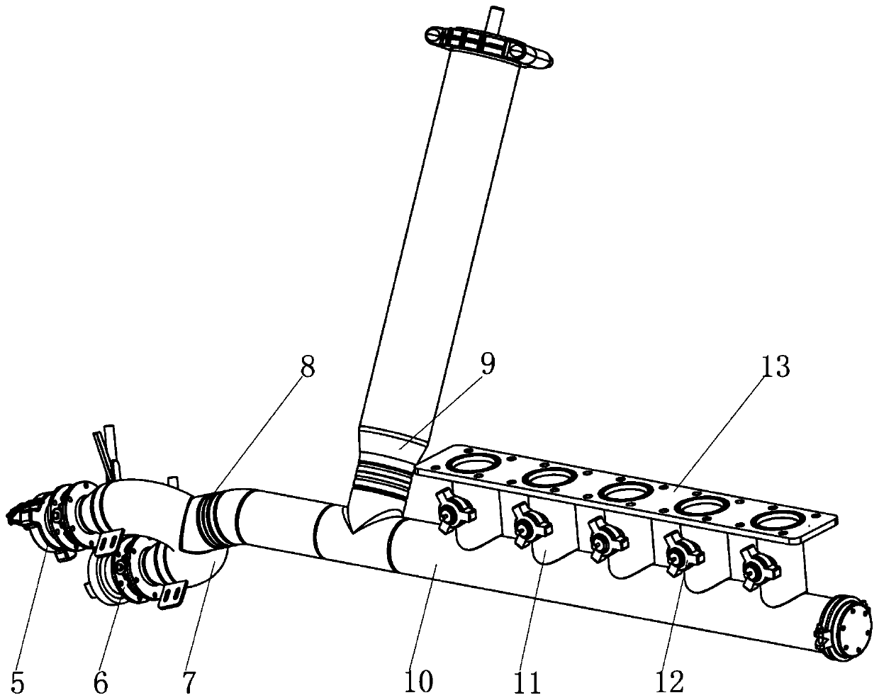 Manifold system capable of realizing low-pressure suction and high-pressure discharge