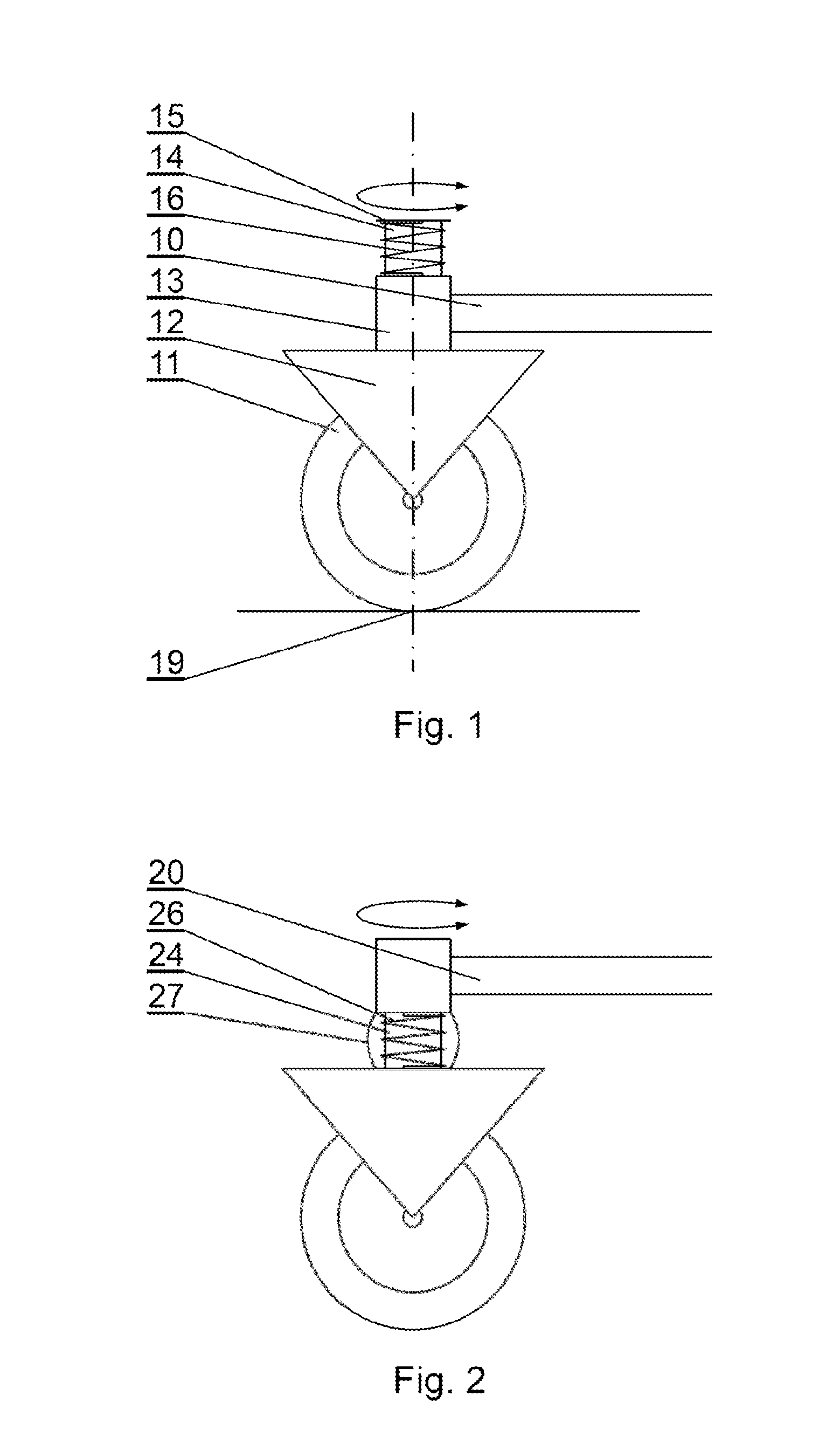 Caster Wheel Assembly of a Pickup for an Agricultural Machine