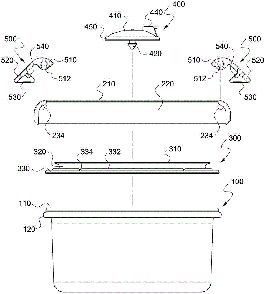 Container lid for vacuum sealing having locking parts and vacuum-sealed container employing same