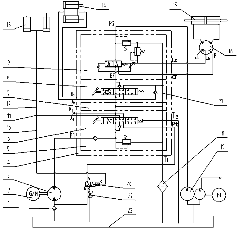 Energy-saving hydraulic system of electric forklift