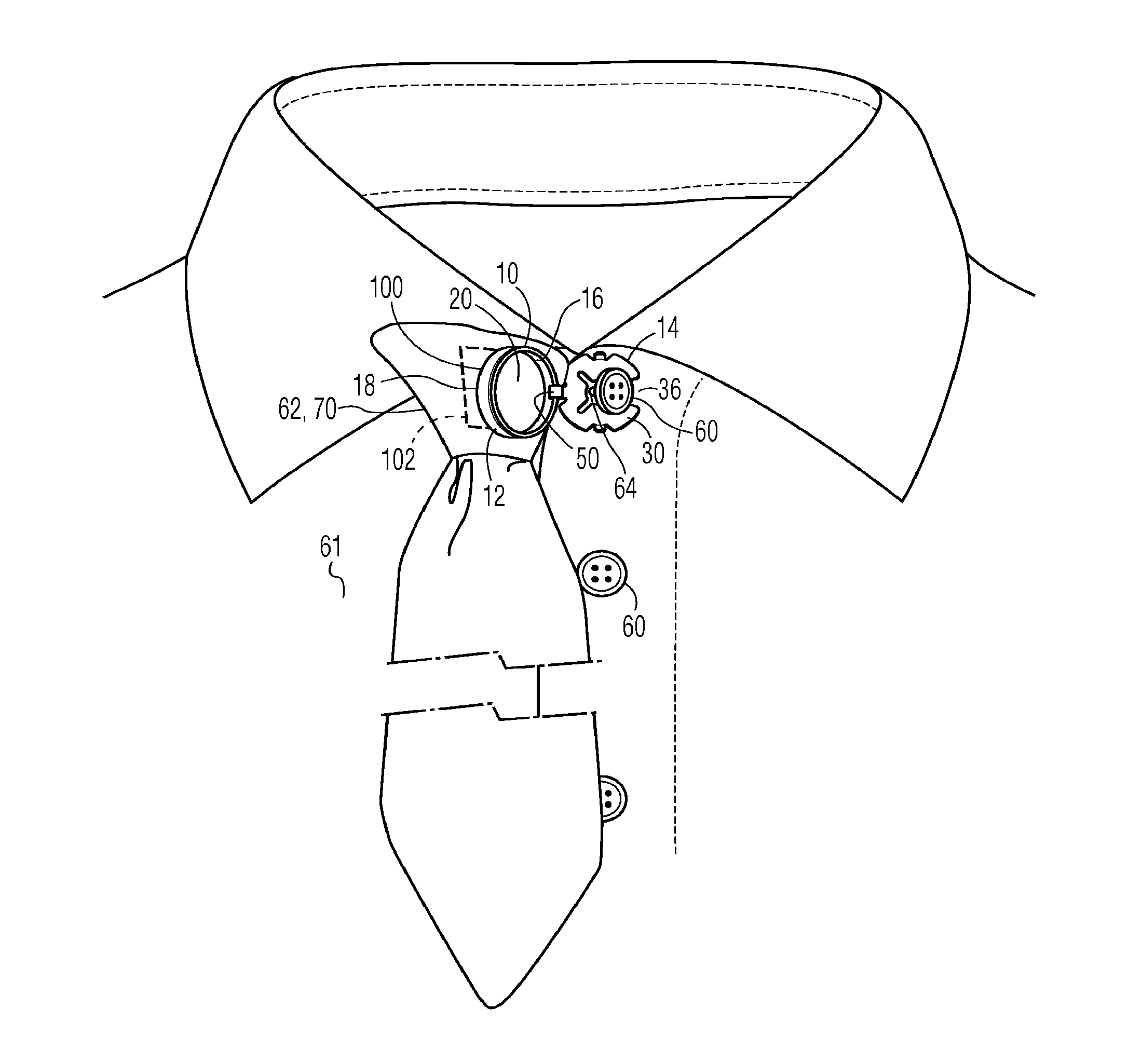 Magnetic attachment device for releasably attaching an article to a button