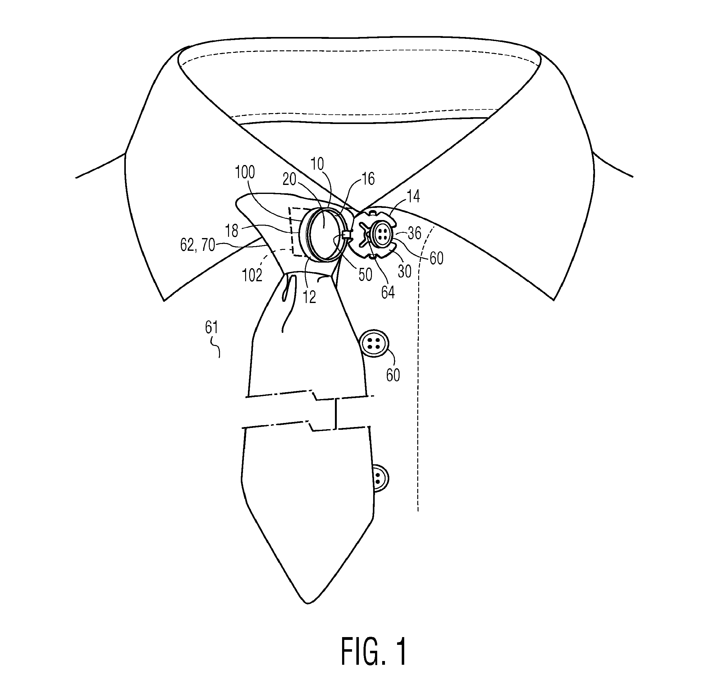Magnetic attachment device for releasably attaching an article to a button