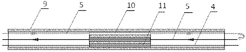 Optical sensing detection device and method for fluid medium interface