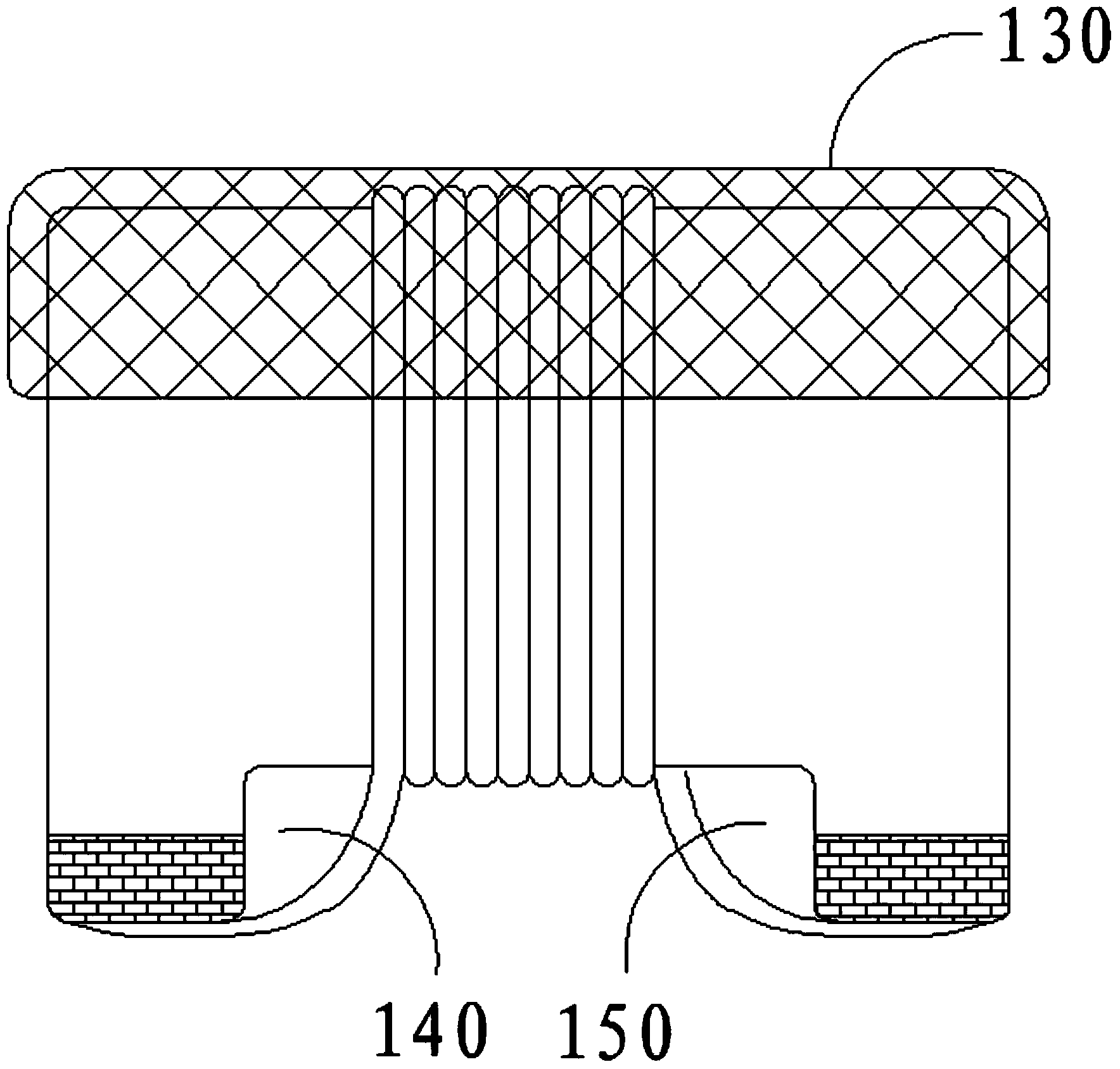 Encapsulation structure of wire winding type electronic device and chip inductor