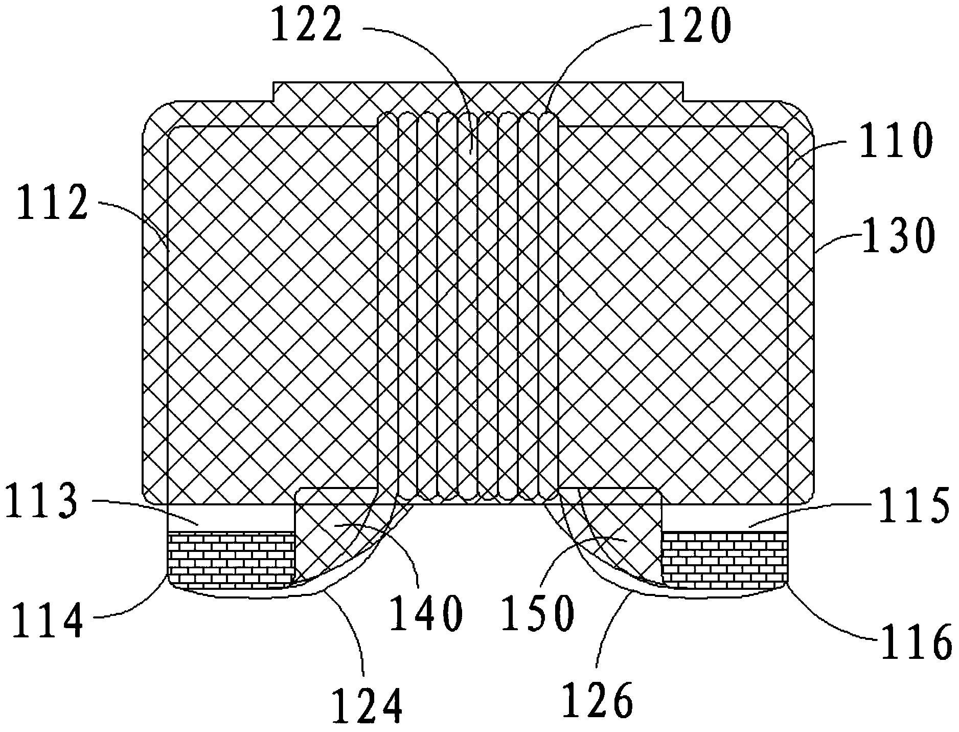 Encapsulation structure of wire winding type electronic device and chip inductor