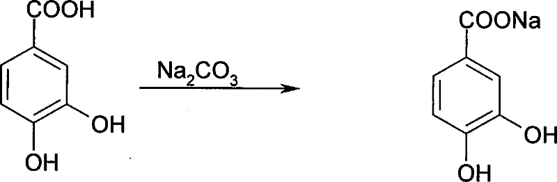 Preparation method of food additive 3,4-dihydroxy-benzoil acid