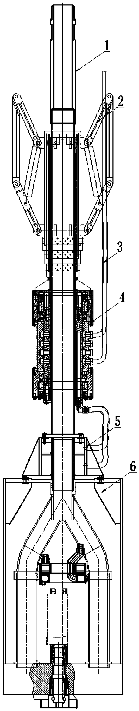 Brake device of hollow rotary joint in pile hole