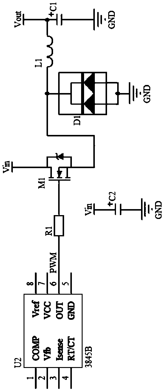 Short-circuit and under-voltage protection method for 12V120W direct-current power converter