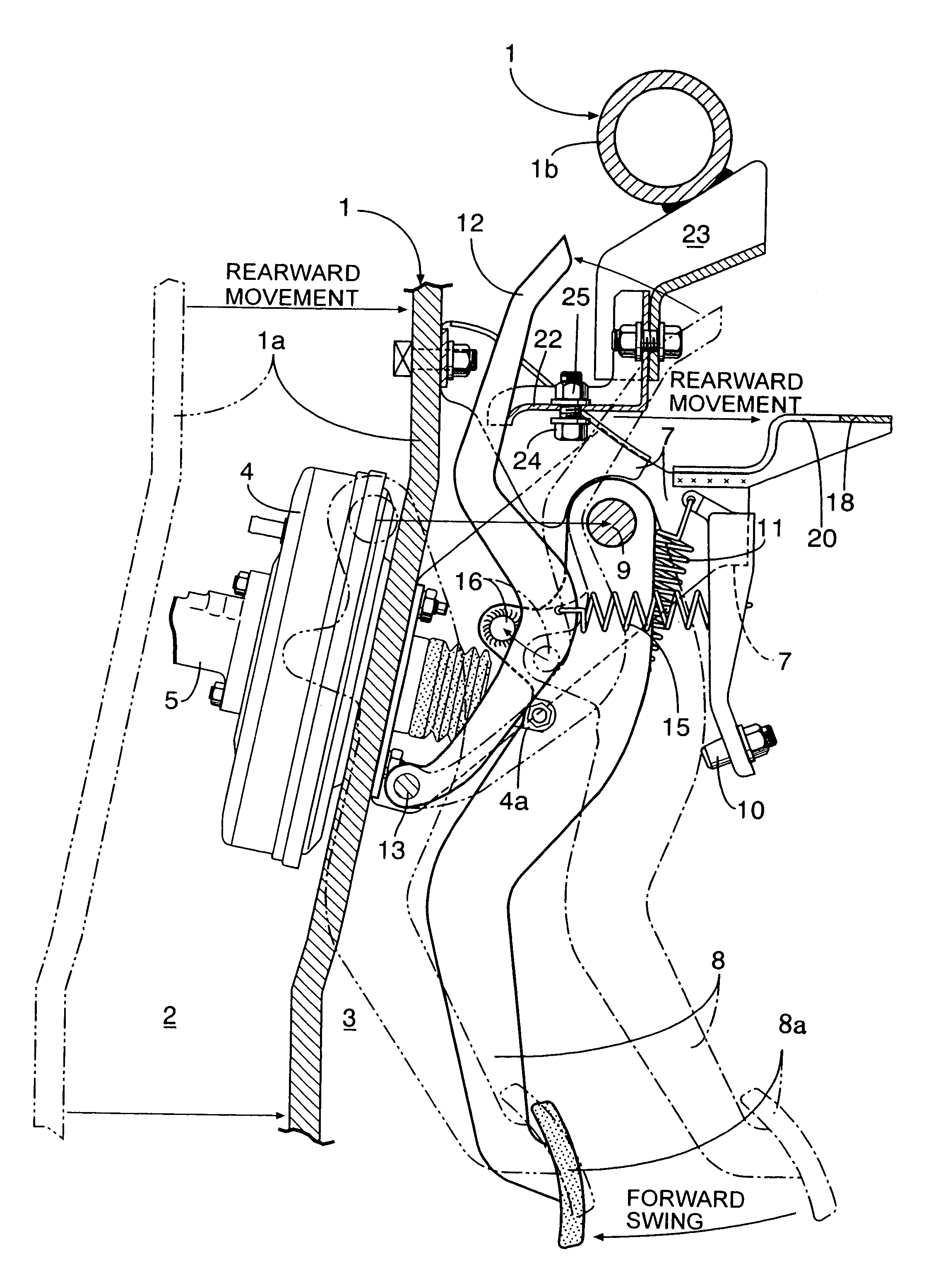 Operating pedal device for automobile