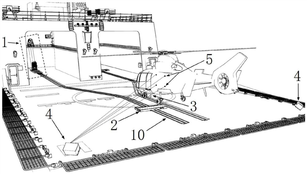 A method of quickly mooring a helicopter operating at sea