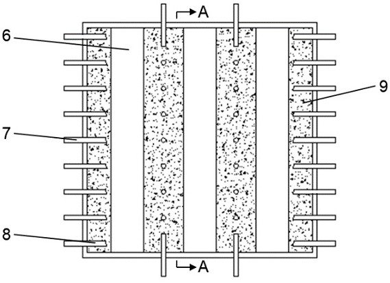 A shell-and-tube heat exchanger combining heat pipes and phase change materials