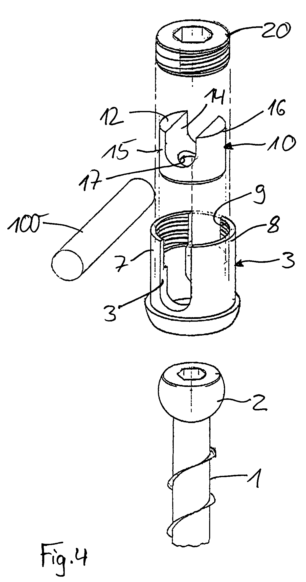 Implant having a shaft and a hold element connected therewith for connecting with a rod