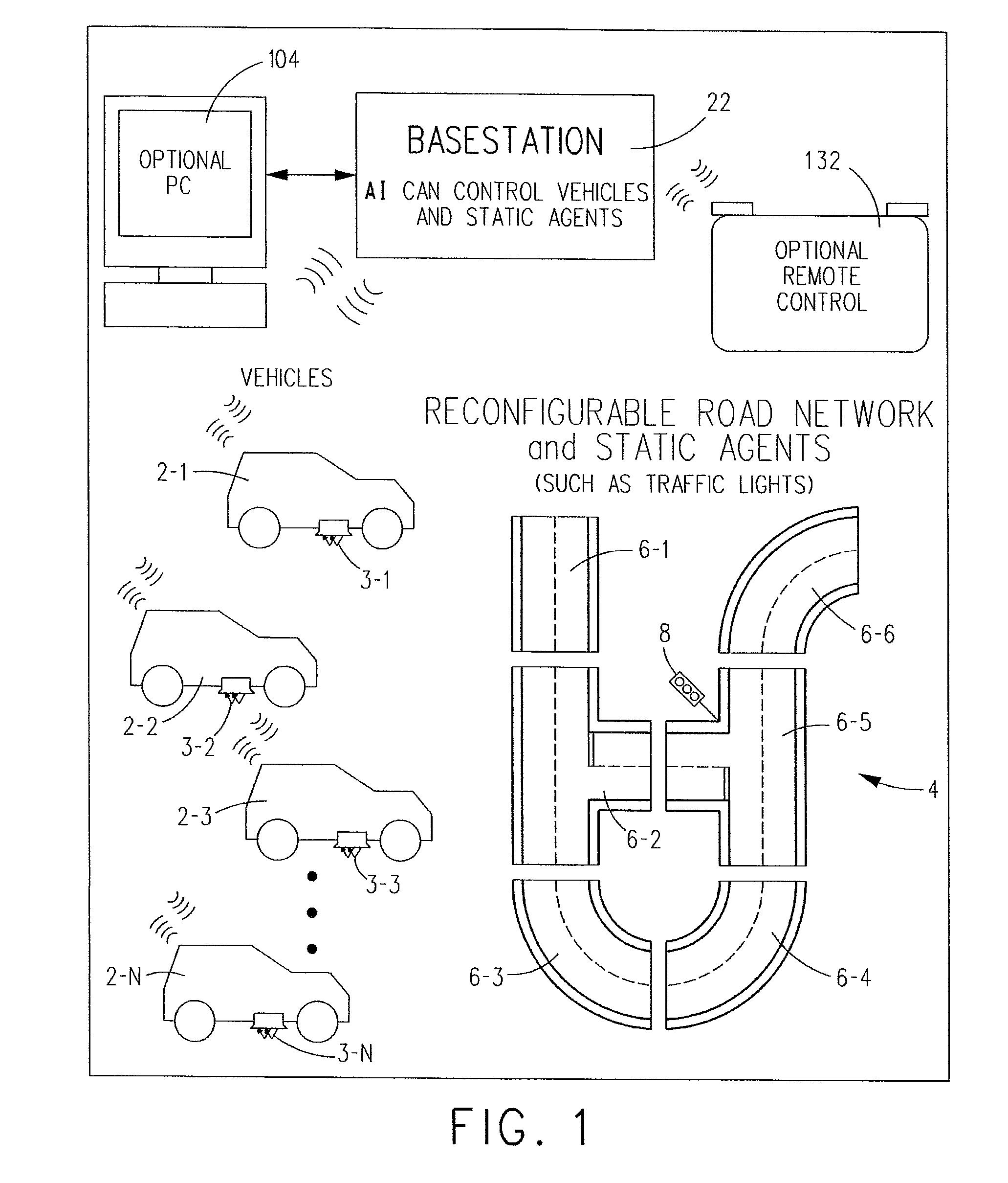 Distributed system of autonomously controlled toy vehicles