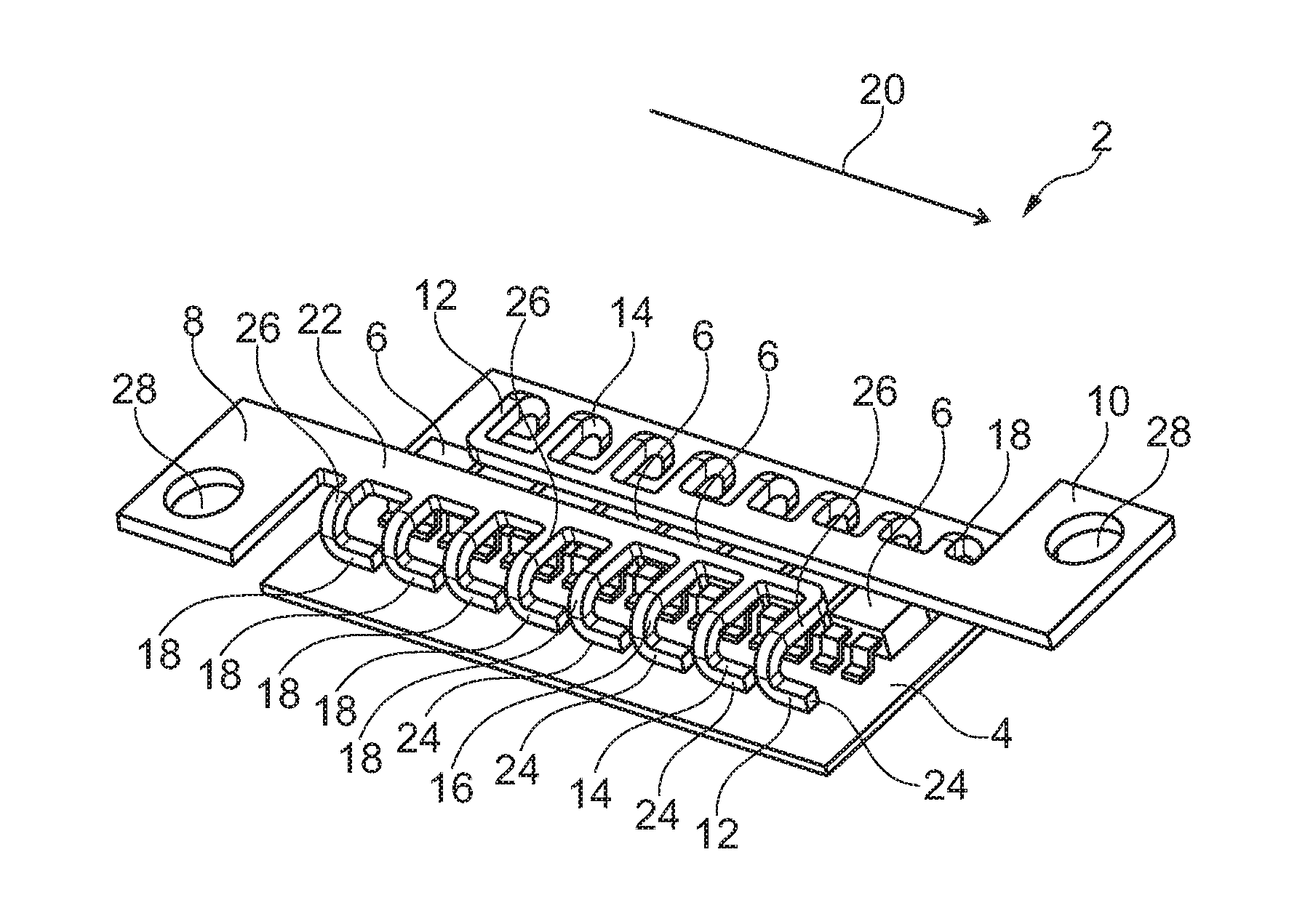 High-current electrical circuit having a circuit board and a busbar