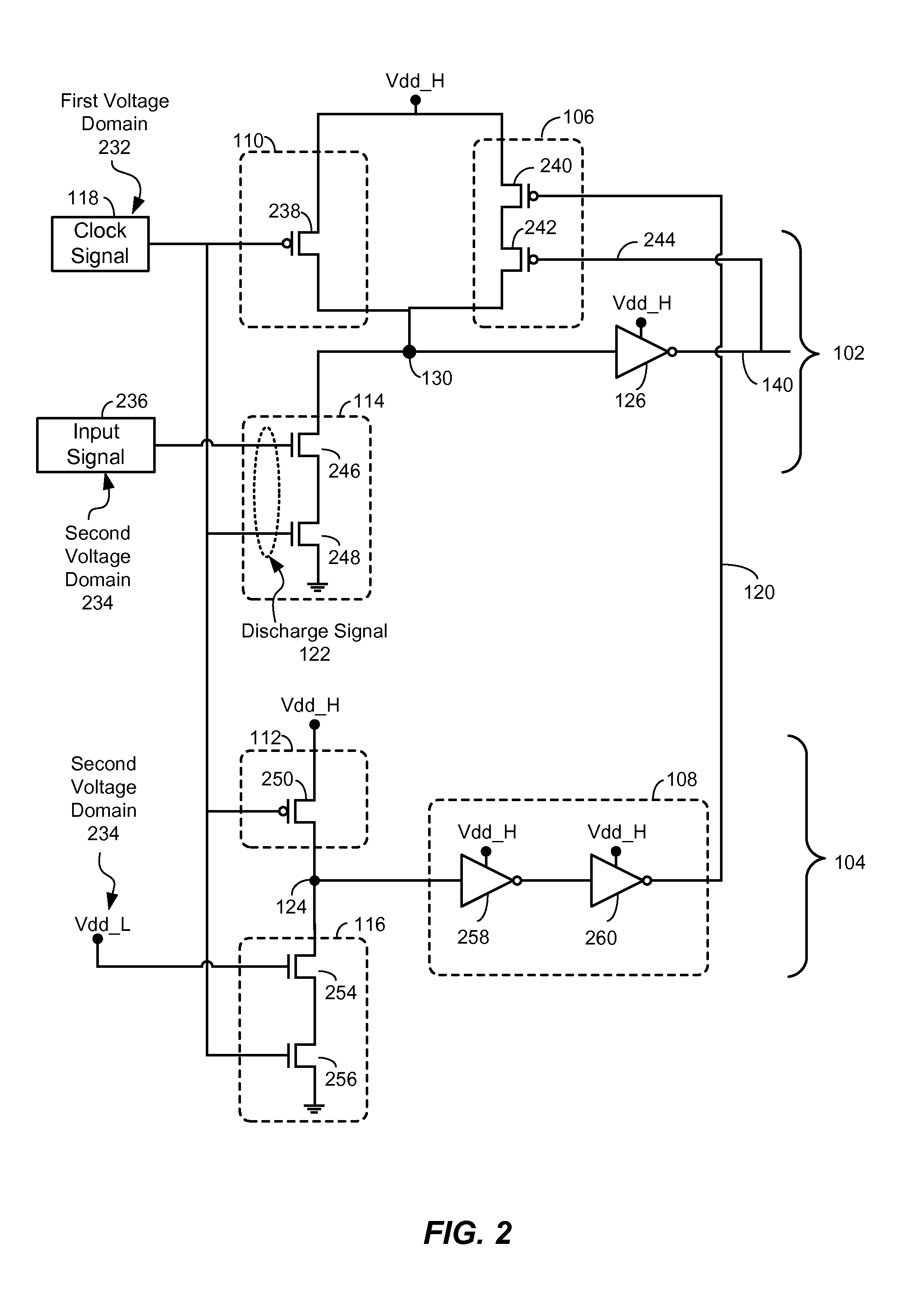 Voltage level shifter with dynamic circuit structure having discharge delay tracking