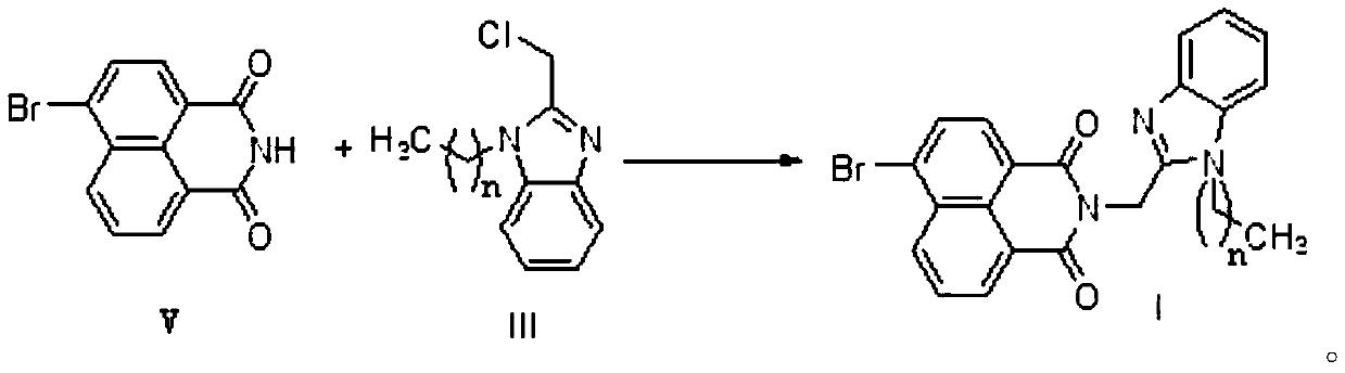 Naphthalimide benzimidazole compound, preparation method and application thereof