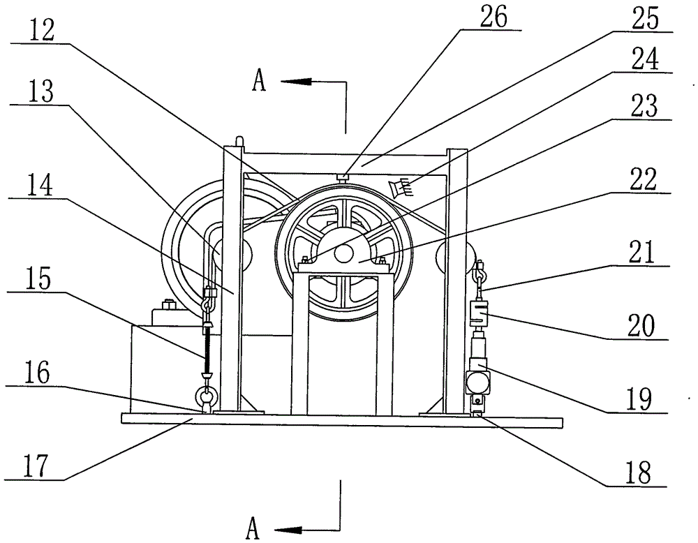 A device and method for detecting friction between layers of steel wire ropes of a winding hoist