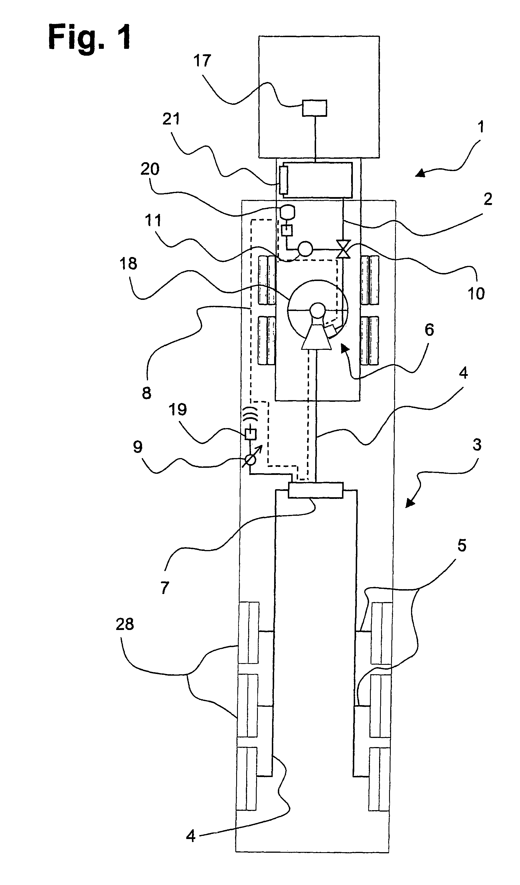 Method for the transmission of electrical pneumatic or hydraulic energy and an energy transmission system