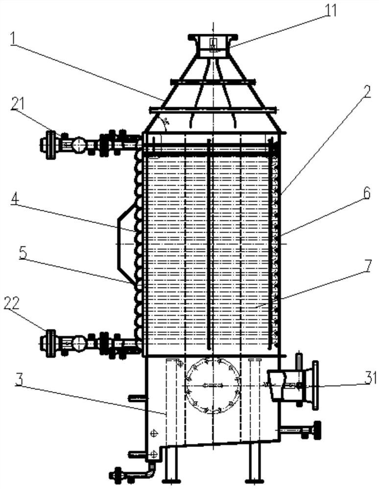 A square shell-and-tube heat exchanger