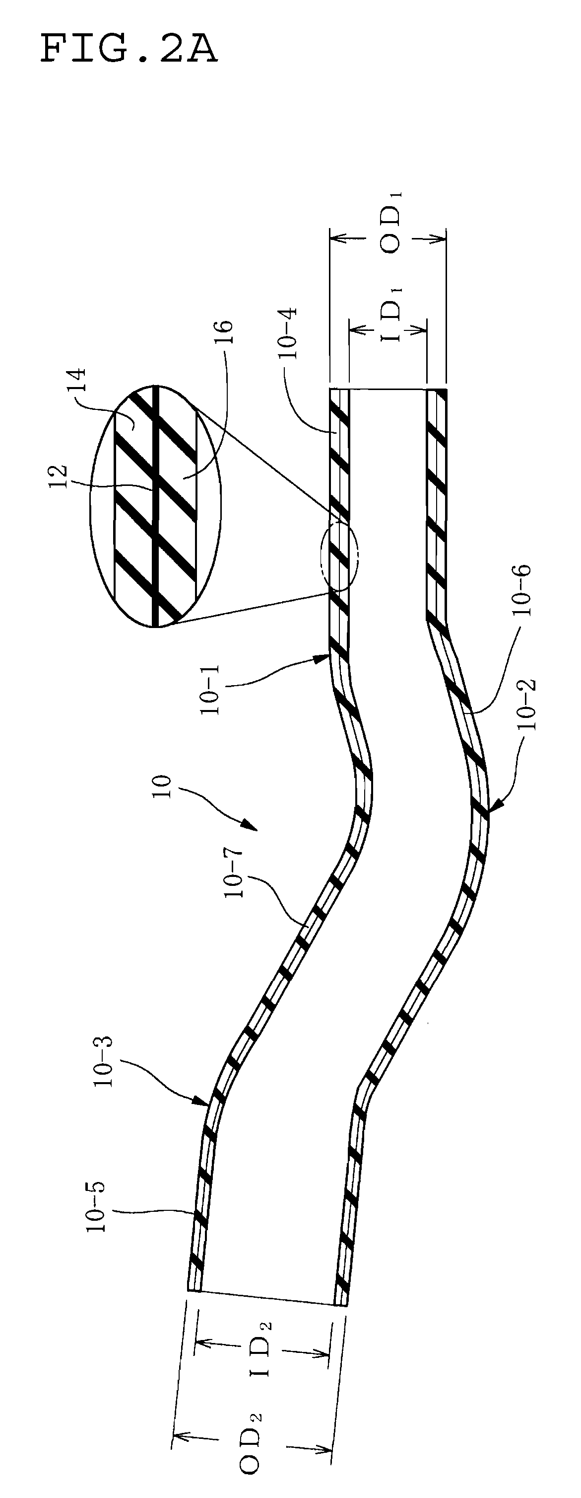 Resin Composite Hose of Curved Shape and Method for Producing the Same