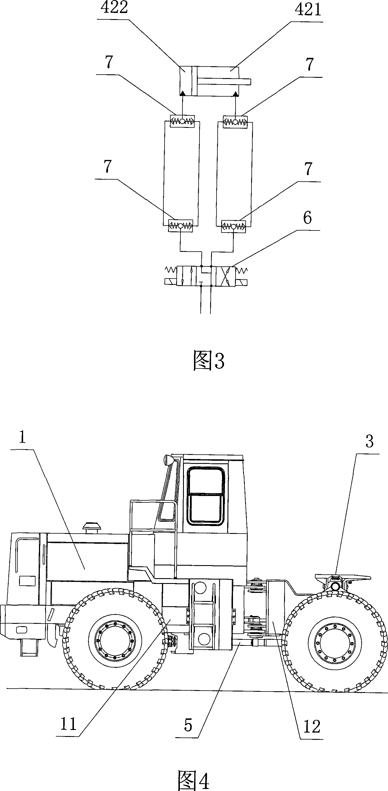 Hinged tailing type cylinder tailer with telescopic legs