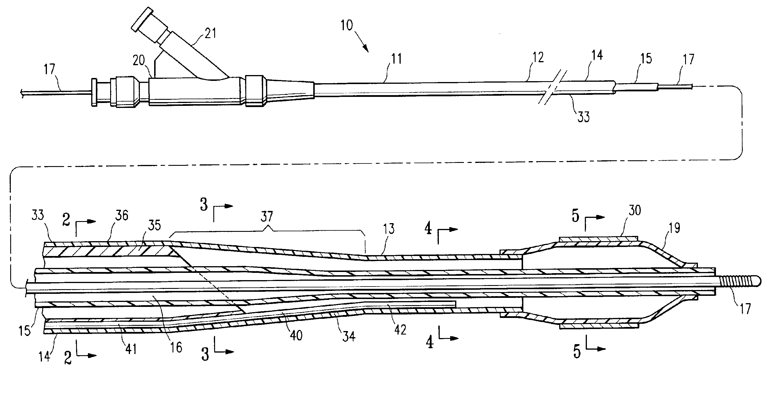 Catheter having a multilayered shaft section with a reinforcing mandrel